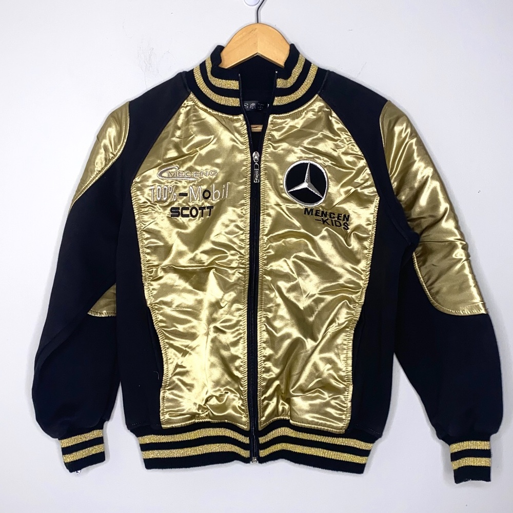 Kids Racing Jacket Mercedes Black And Gold / Lewis Hamilton Halloween costume